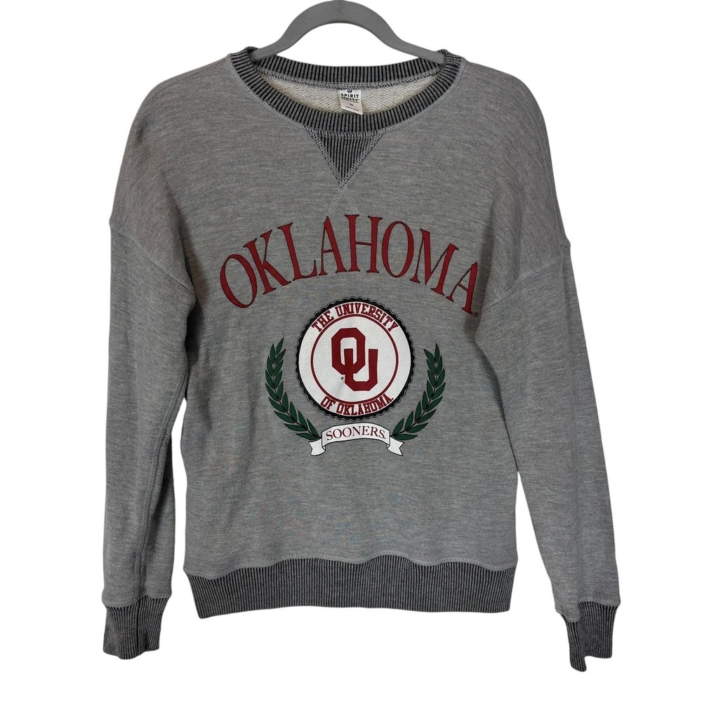 Oklahoma Sooners Sweatshirt Womens XS Gray NCAA College‎ Spirit Jersey Pullover